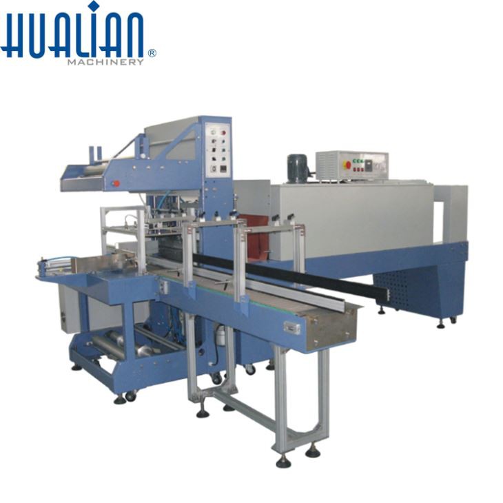 Máquina automática de sellado de mangas con máquina de encogimiento