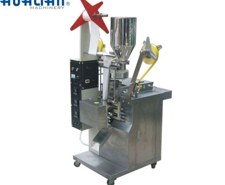 Empaquetadora de bolsitas de té con hilo y etiqueta